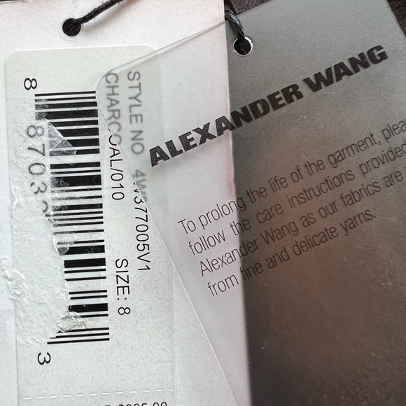 Alexander Wang Bodysuit Lace Up Bodysuit Charcoal Size 8 - Picture 4 of 15